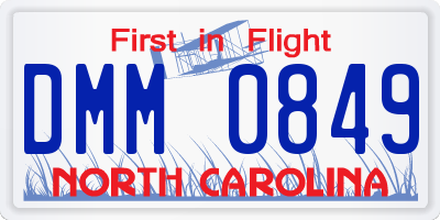 NC license plate DMM0849