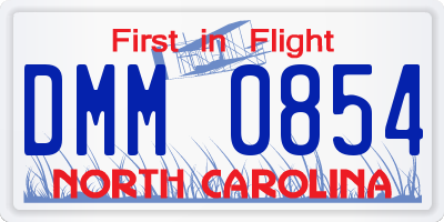NC license plate DMM0854
