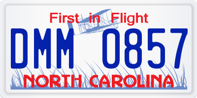 NC license plate DMM0857