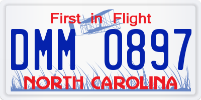 NC license plate DMM0897