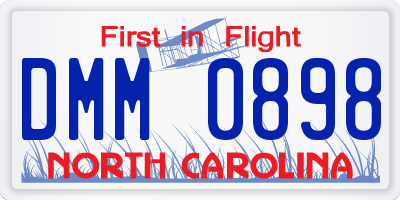 NC license plate DMM0898