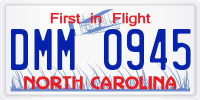 NC license plate DMM0945