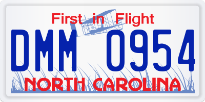 NC license plate DMM0954