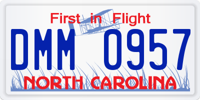 NC license plate DMM0957