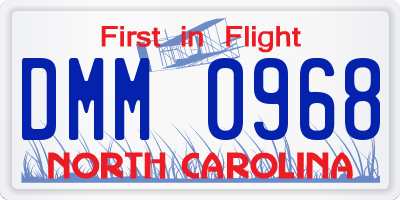 NC license plate DMM0968