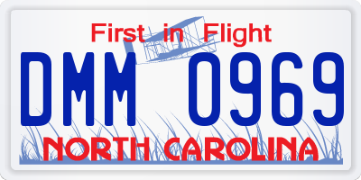 NC license plate DMM0969