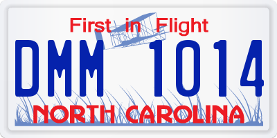NC license plate DMM1014