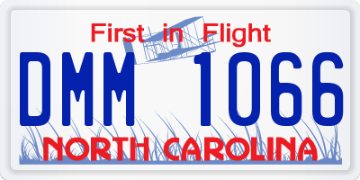 NC license plate DMM1066