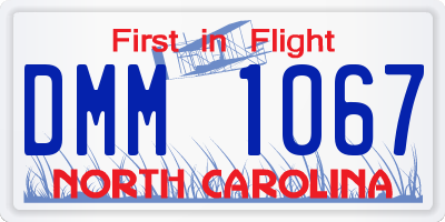 NC license plate DMM1067