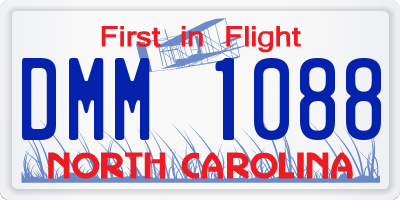 NC license plate DMM1088