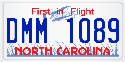 NC license plate DMM1089