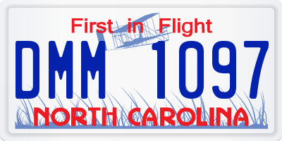 NC license plate DMM1097