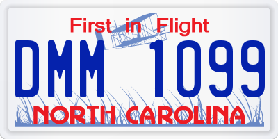 NC license plate DMM1099