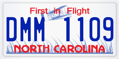 NC license plate DMM1109