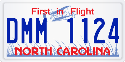 NC license plate DMM1124