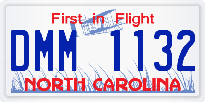 NC license plate DMM1132
