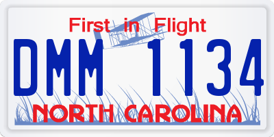 NC license plate DMM1134