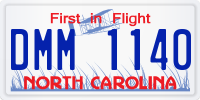 NC license plate DMM1140