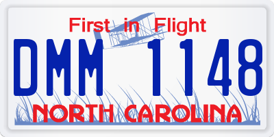 NC license plate DMM1148