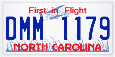 NC license plate DMM1179