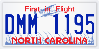 NC license plate DMM1195