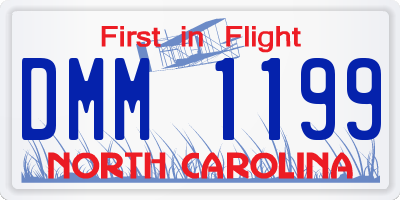 NC license plate DMM1199