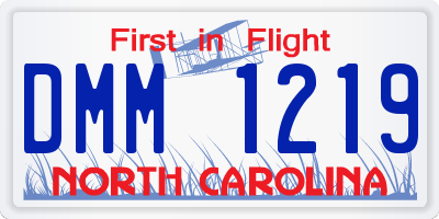 NC license plate DMM1219