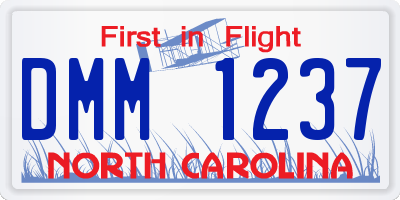 NC license plate DMM1237