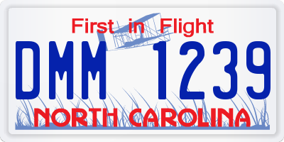 NC license plate DMM1239