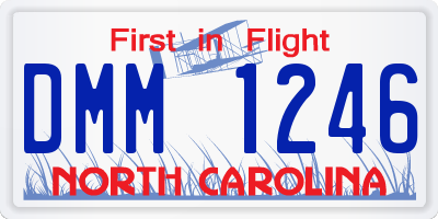 NC license plate DMM1246