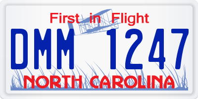 NC license plate DMM1247