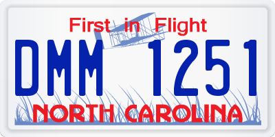 NC license plate DMM1251