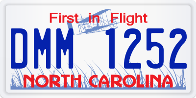 NC license plate DMM1252