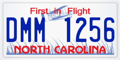 NC license plate DMM1256