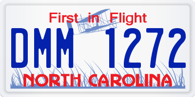 NC license plate DMM1272