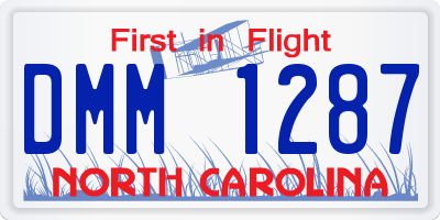 NC license plate DMM1287