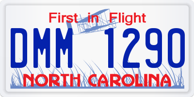 NC license plate DMM1290