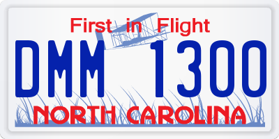 NC license plate DMM1300
