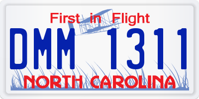 NC license plate DMM1311
