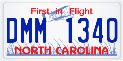NC license plate DMM1340