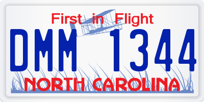 NC license plate DMM1344