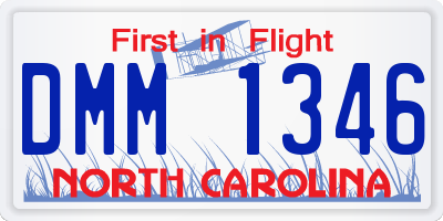 NC license plate DMM1346