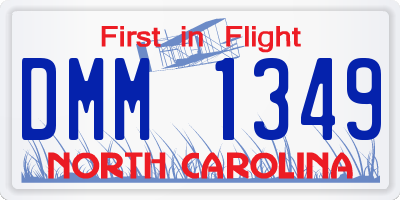 NC license plate DMM1349