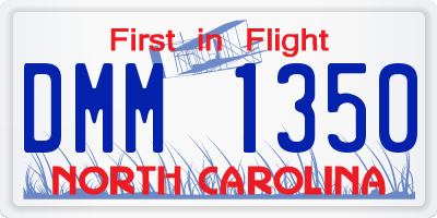 NC license plate DMM1350