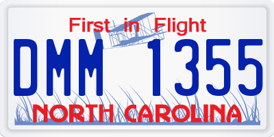 NC license plate DMM1355