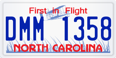 NC license plate DMM1358