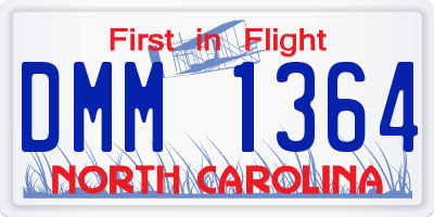 NC license plate DMM1364