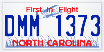 NC license plate DMM1373