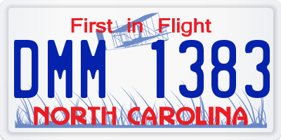 NC license plate DMM1383
