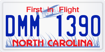 NC license plate DMM1390